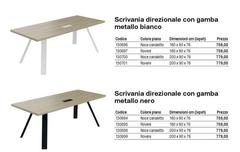 Scrivania Direzionale Con Gamba Metallo Bianco / Nero