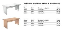 Scrivania Operativa Fianco In Melamínico