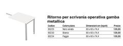 Ritorno Per Scrivania Operativa Gamba Metallica