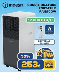Indesit - Condizionatore Portatile PAI27COW