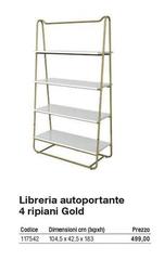 Libreria Autoportante 4 Ripiani Gold 