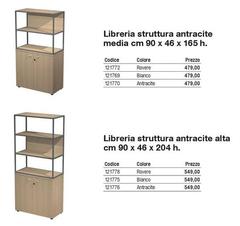 Libreria Struttura Antracite Media Cm 90 X 46 H.