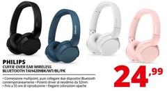Philips - Cuffie Over Ear Wireless Bluetooth TAH4209BK/WT/BL/PK