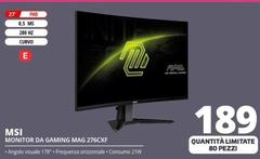 Msi - Monitor Da Gaming MAG 276CXF