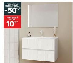 Mobile Da Bagno Sospeso Santorini Finitura Bianco Lucido Con Frontali Cannettati