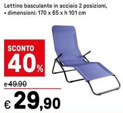 Lettino Basculante In Acciaio 2 Posizioni