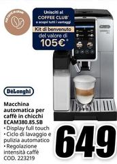 De Longhi - Macchina Automatica Per Caffè In Chicchi Ecam380.85.SB