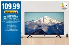 United - Televisore Led HD 32