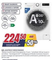 LG - F4R3010NSWW Lavatrice 10kg AI DD, Classe A-10%, 1400 giri, TurboWash, Vapore