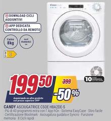 Candy - Asciugatrice CSOSOEA82DE-S Aspirapolvere Senza Filo 8 Kg Aspirapolvere Senza Filo