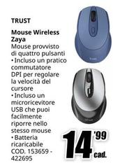 Trust - Mouse Wireless Zaya