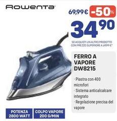 Rowenta - DW8215 PRO Master Ferro Da Stiro A Vapore Con Funzione Anticalcare, Erogazione Continua Da 45 G/min, Potenza 2800 W, Acciaio Inossidabile