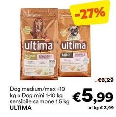 Ultima - Dog Medium/max +10 Kg O Dog Mini 1-10 Kg Sensible Salmone