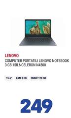Lenovo - Computer Portatili Notebook 3 CB 15IL6 Celeron N4500