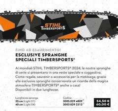 Stihl - Esclusive Spranghe Speciali Timbersports