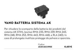 Vano Batteria Sistema Ak