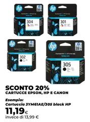 HP - Sconto 20% Cartuccie Epson, Hp E Canon