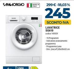 San Giorgio - SG610 Lavatrice Caricamento Frontale 6 Kg 1000 Giri/min Bianco