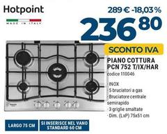 Hotpoint - Ariston Piano Cottura A Gas PCN 752 T/IX/HAR