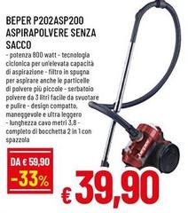Beper - P202ASP200 Aspirapolvere Senza Sacco