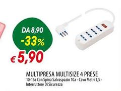 Spina - Multipresa Multisize 4 Prese