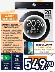 Samsung - Lavatrice Bespoke Ai WW90DB7U94GEU3