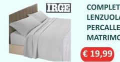 Irge - Completo Lenzuola Percalle Matrimo