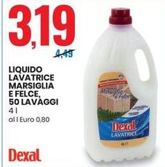 Dexal - Liquido Lavatrice Marsiglia E Felce, 50 Lavaggi