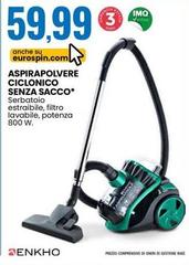 Enkho - Aspirapolvere Ciclonico Senza Sacco