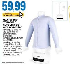 Weasy Manichino Stiratore Automatico IRO320