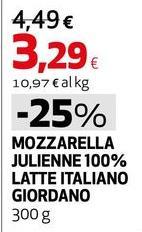 Giordano - Mozzarella Julienne 100% Latte Italiano