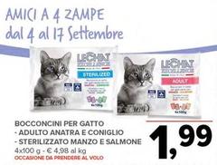 Bocconcini Per Gatto, Adulto Anatra E Coniglio, Sterilizzato Manzo E Salmone