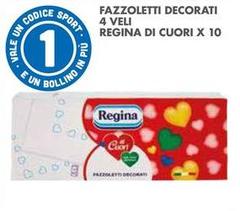 Regina - Fazzoletti Decorati 4 Veli Di Cuori X 10