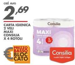 Consilia - Carta Igienica 2 Veli Maxi  X 4 Rotoli
