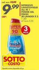 Finish - Detersivo Lavastoviglie All In 1 Power Gel 30 Lavaggi X 3