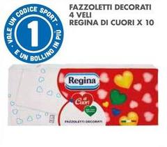 Regina - Fazzoletti Decorati 4 Veli Di Cuori X 10