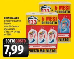 Omino Bianco - Detersivo Lavatrice Liquido Muschio Bianco, Igienizzante