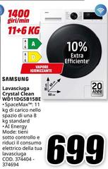 Samsung - Lavasciuga Crystal Clean WD11DSB15E