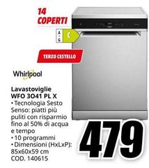 Whirlpool - WFO 3041 PL X  Lavastoviglie Acciaio inossidabile A Stainless 14 Coperti C