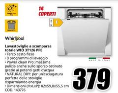 Whirlpool - WIO WORLD WORRAFT lavastoviglie A scomparsa totale 14 coperti E