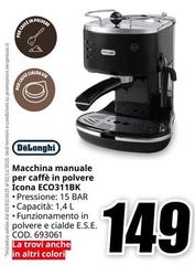 De Longhi - De'Longhi Macchina per caffè in Polvere ECO311BK