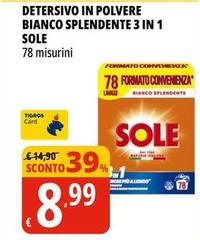 Sole - Detersivo In Polvere Bianco Splendente 3 In 1