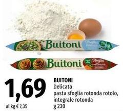Buitoni - Delicata Pasta Sfoglia Rotonda Rotolo, Integrale Rotonda