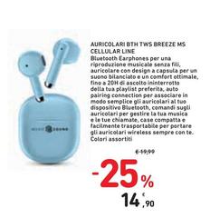 Breeze - Auricolari Bth Tws Ms Cellular Line