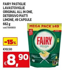 Fairy - Pastiglie Lavastoviglie Original All In One, Detersivo Piatti Limone, Capsule