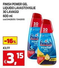 Finish - Power Gel Liquido Lavastoviglie 30 Lavaggi