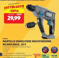 Ferrex - Martello Demolitore Multifunzione Ricaricabile, 20 V