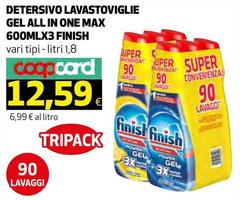 Finish - Detersivo Lavastoviglie Gel All In One Max 600MlX3