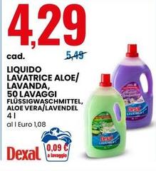 Dexal - Liquido Lavatrice Aloe/Lavanda, 50 Lavaggi