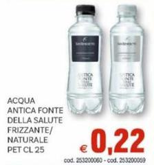 Acqua Antica Fonte Della Salute Frizzante/Naturale